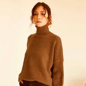 Brown Turtleneck Sweater